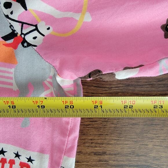 Nick & Nora Pink Rodeo Nightgown Sleep Shirt Sz M Cool Cotton Western Cowboy Y2K - Picture 5 of 11